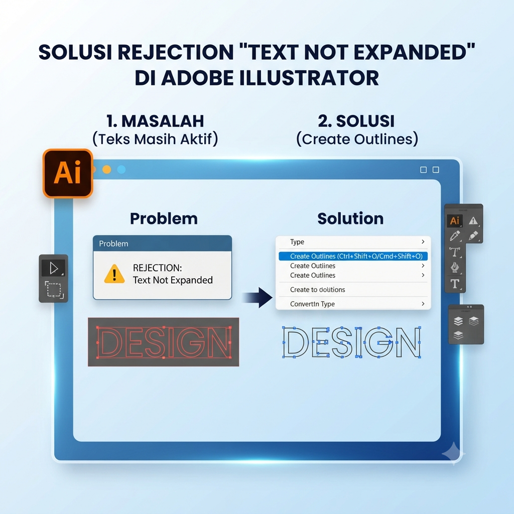 Solusi Rejection “Text Not Expanded” di Adobe Illustrator