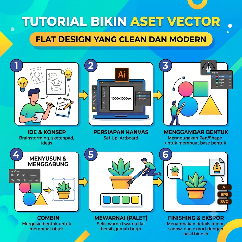 Tutorial Bikin Aset Vector Flat Design yang Clean dan Modern
