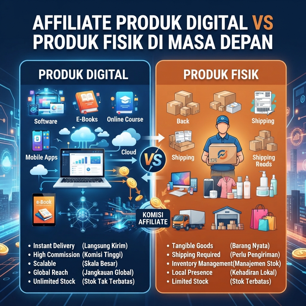 Affiliate Produk Digital vs Produk Fisik di Masa Depan