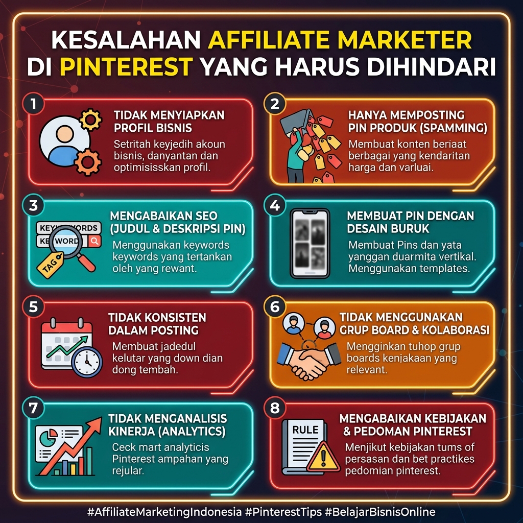 Kesalahan Affiliate Marketer di Pinterest yang Harus Dihindari