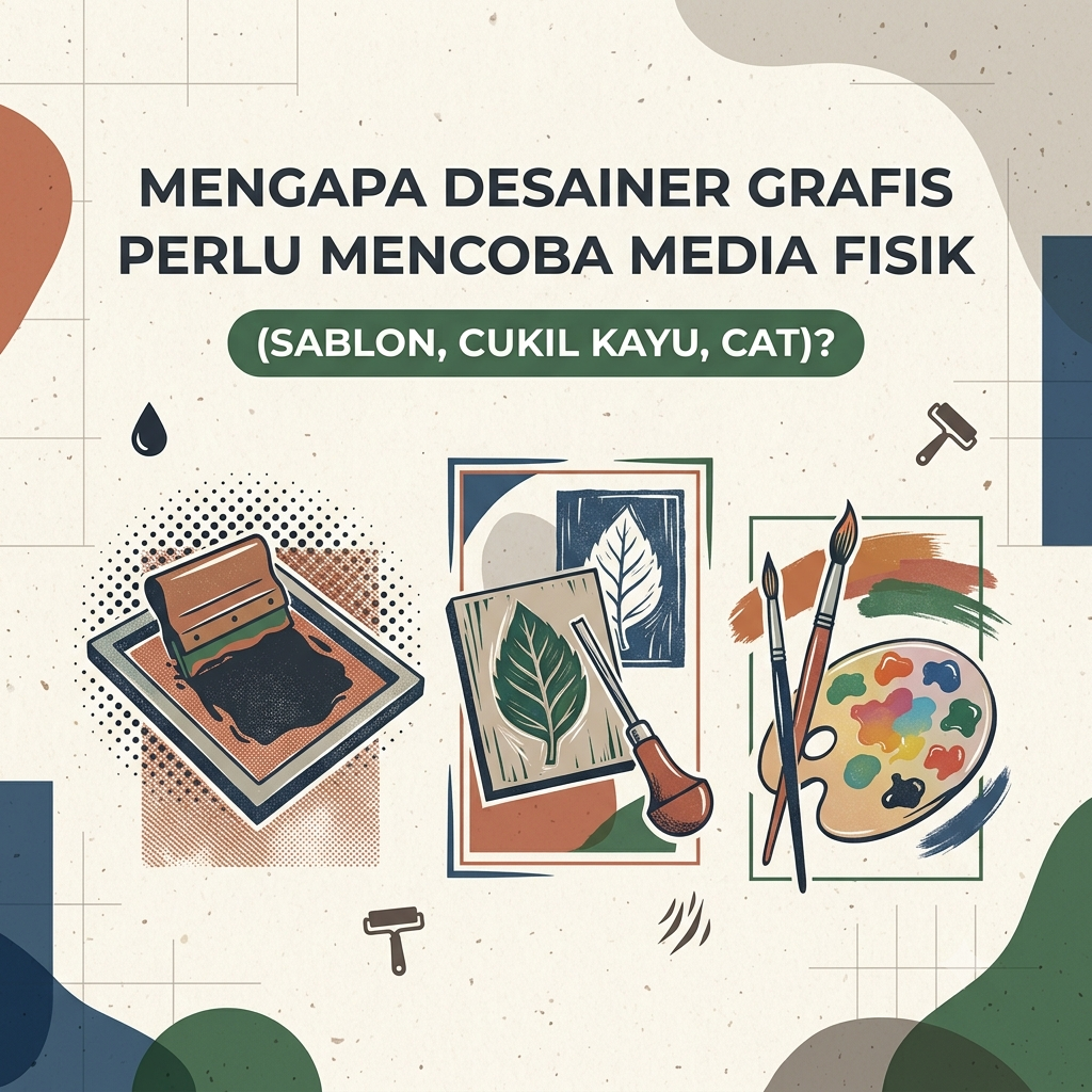 Desainer  Perlu Mencoba Media Fisik Sablon, Cukil Kayu, Cat