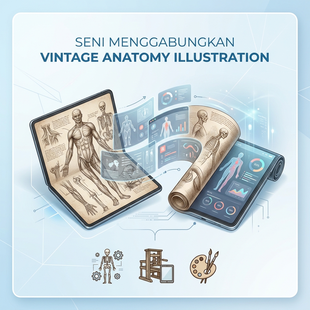 Seni Menggabungkan Vintage Anatomy Illustration