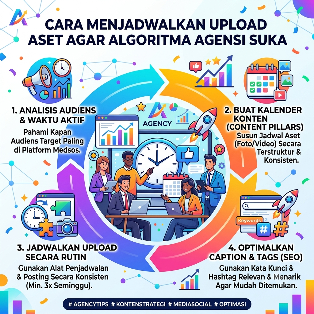 Cara Menjadwalkan Upload Aset Agar Algoritma Agensi Suka