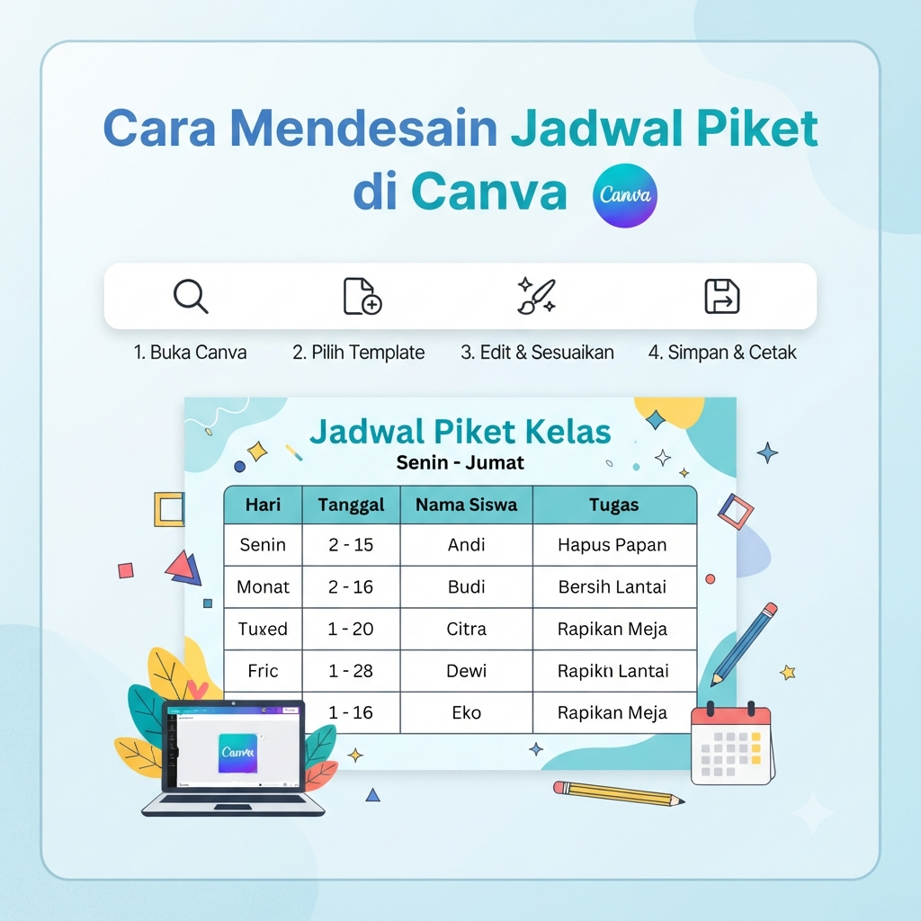 Cara Mendesain Jadwal Piket di Canva