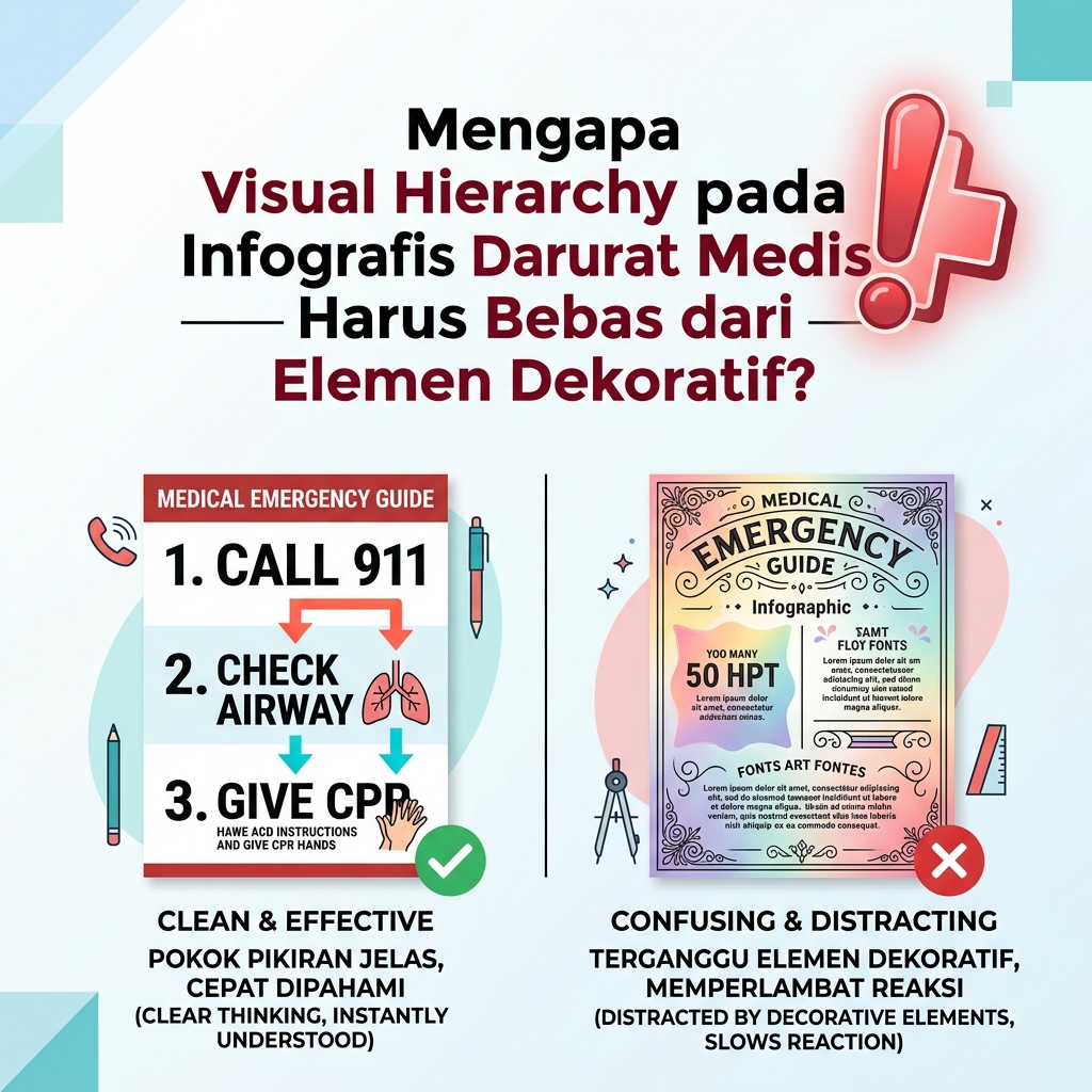Visual Hierarchy Infografis Darurat Medis Harus Bebas dari Elemen