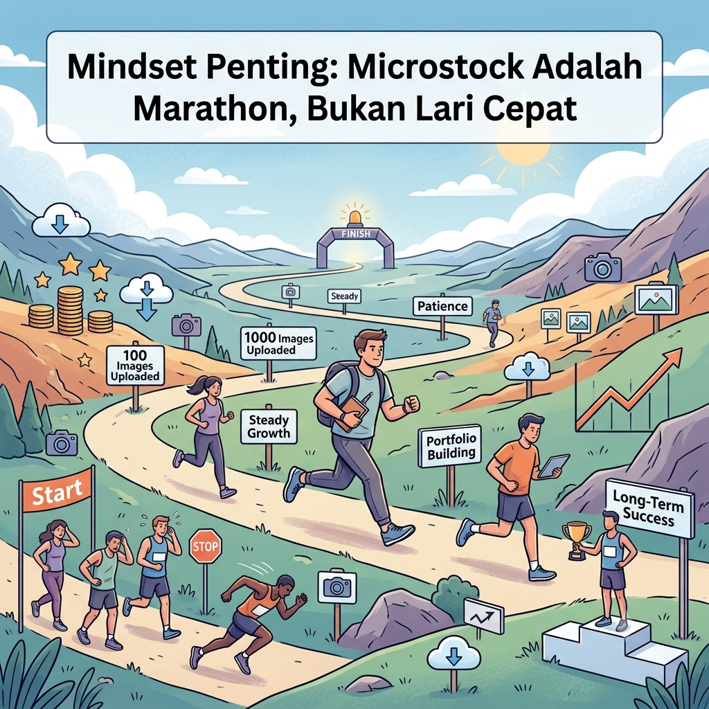 Mindset Penting: Microstock Adalah Marathon, Bukan Lari Cepat