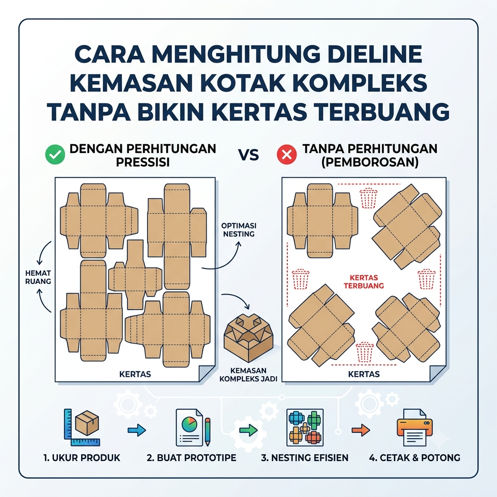 Cara Menghitung Dieline Kemasan Kotak Kompleks