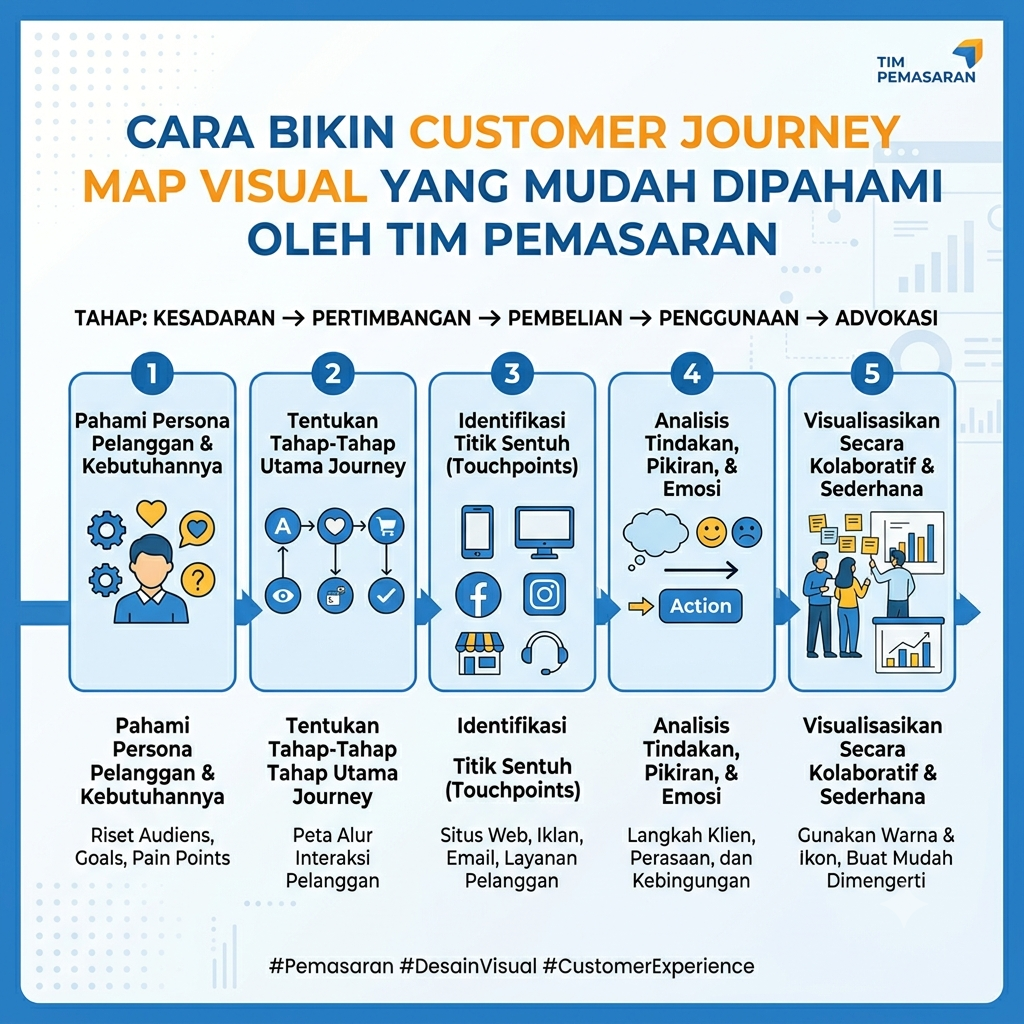 Journey Map Visual yang Mudah Dipahami oleh Tim Pemasaran