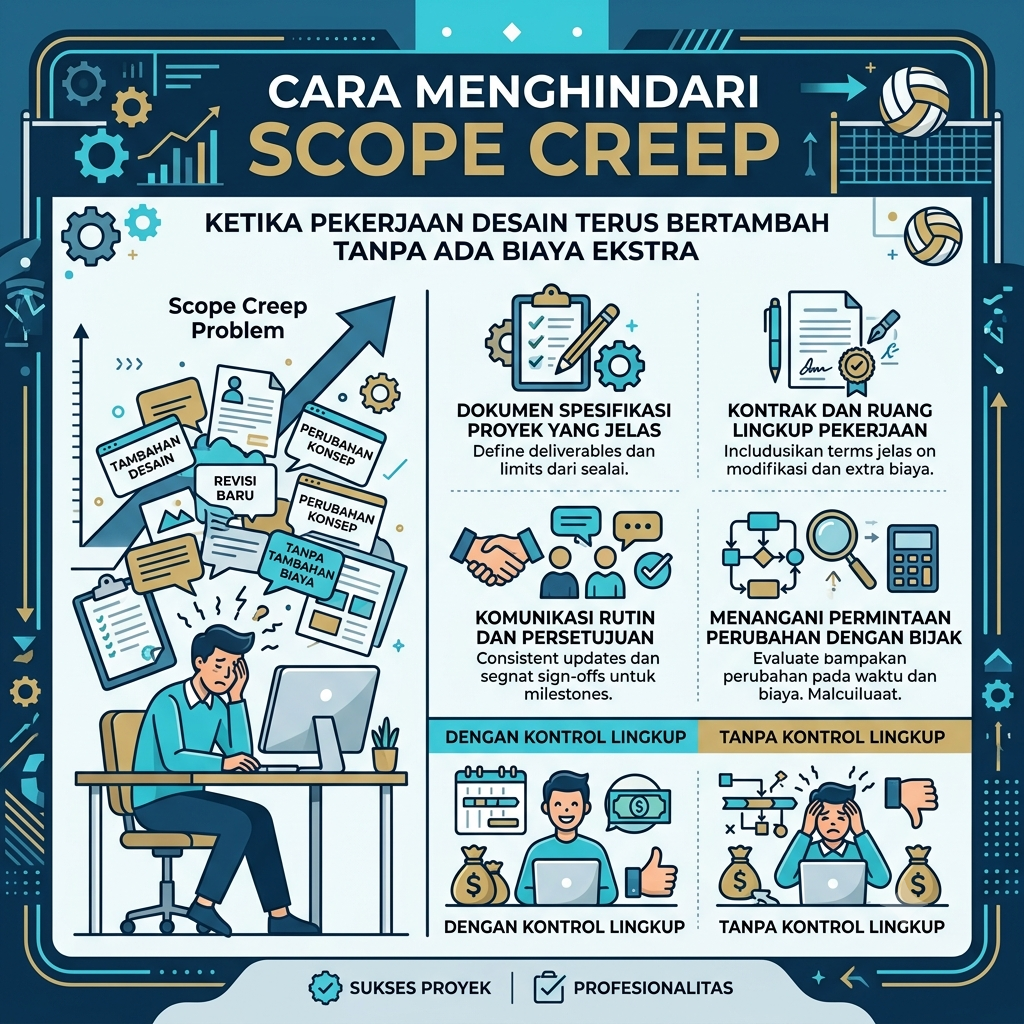 Cara Menghindari Scope Creep: Ketika Pekerjaan Desain Terus Bertambah Tanpa Ada Biaya Ekstra