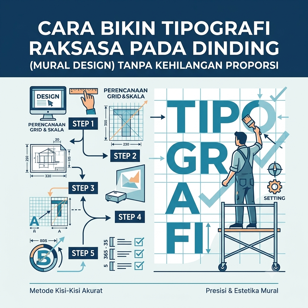 Tipografi Raksasa pada Dinding Tanpa Kehilangan Proporsi